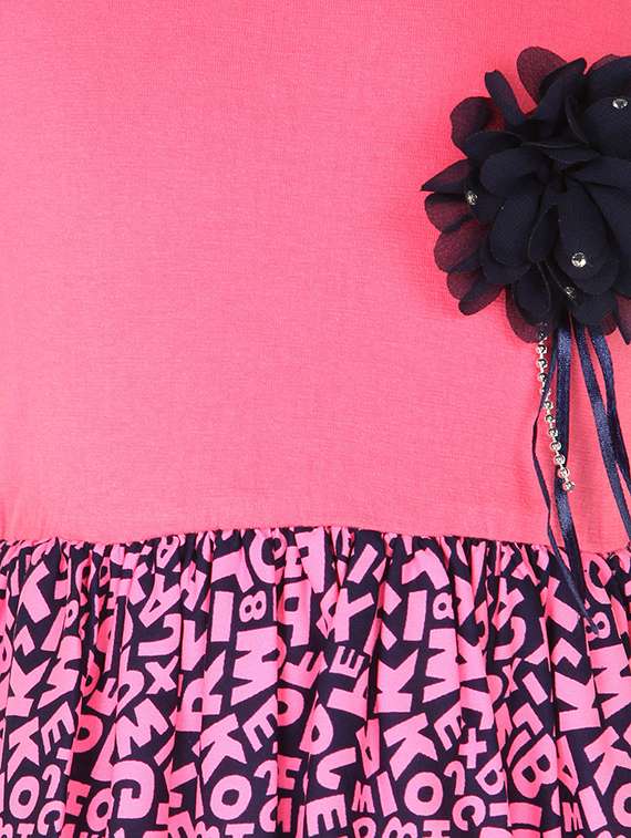 girls round neck short sleeves frock - 14358852 - Standard Image - 2