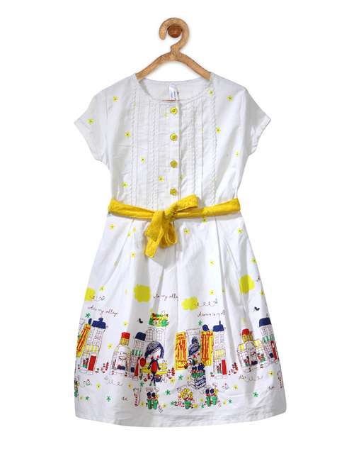 girls round neck short sleeves frock - 14358867 -  Standard Image - 0