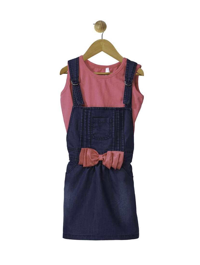 pink cotton dungarees twin sets & jump suit