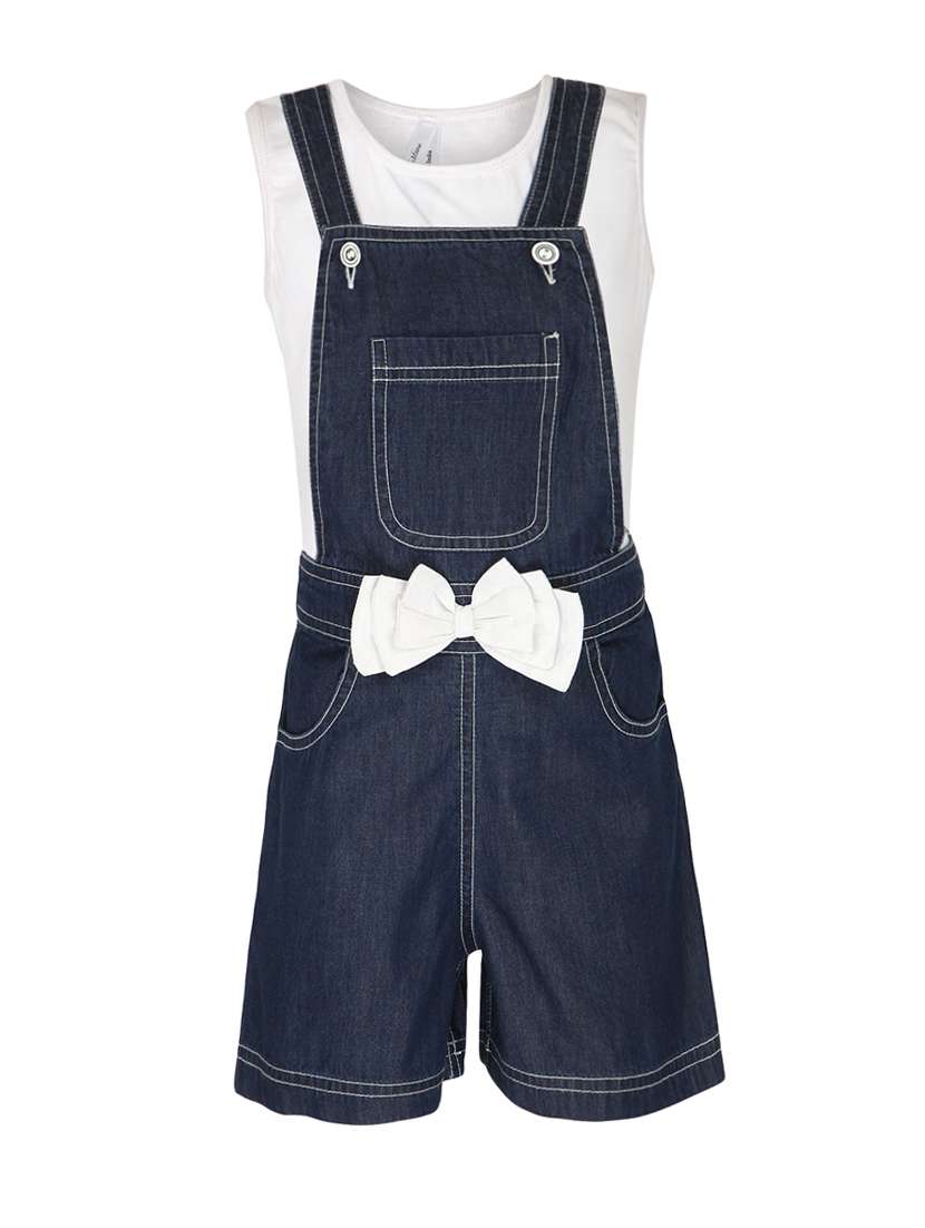 white cotton dungarees twin sets & jump suit