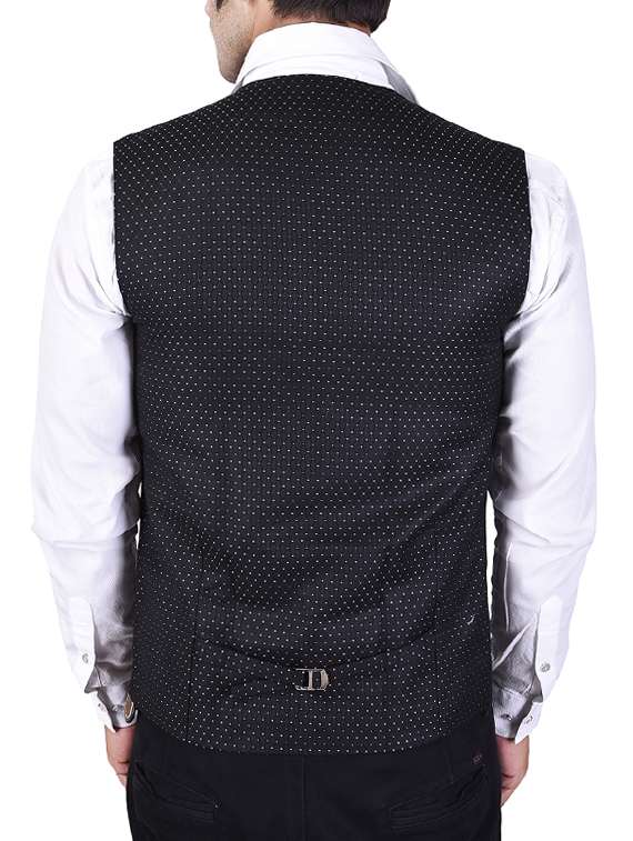 black cotton waist coat - 14361382 - Standard Image - 2