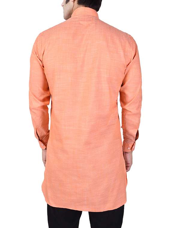 orange cotton kurta - 14361391 -  Standard Image - 2