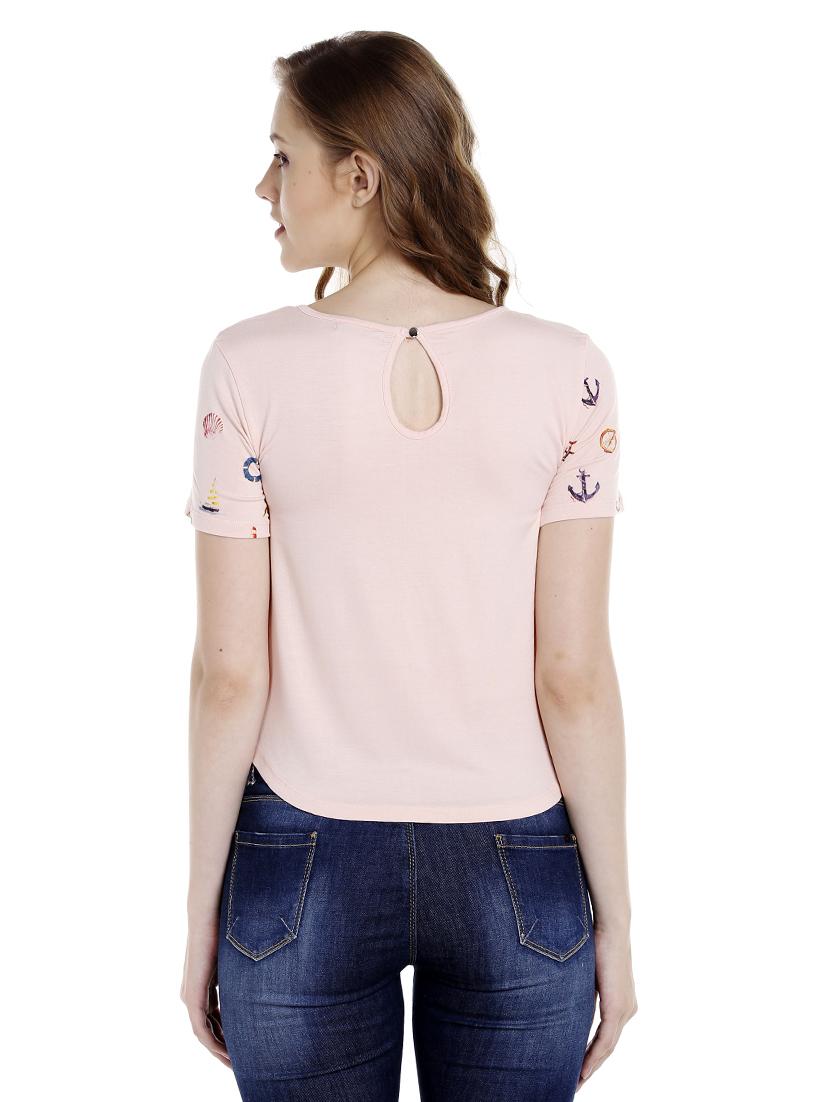 light pink printed regular tee - 14367828 - Standard Image - 2