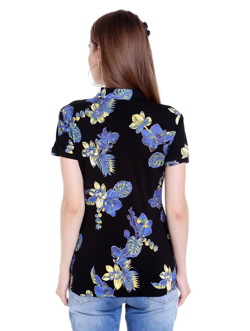 black printed cotton regular tee - 14367838 - Standard Image - 2