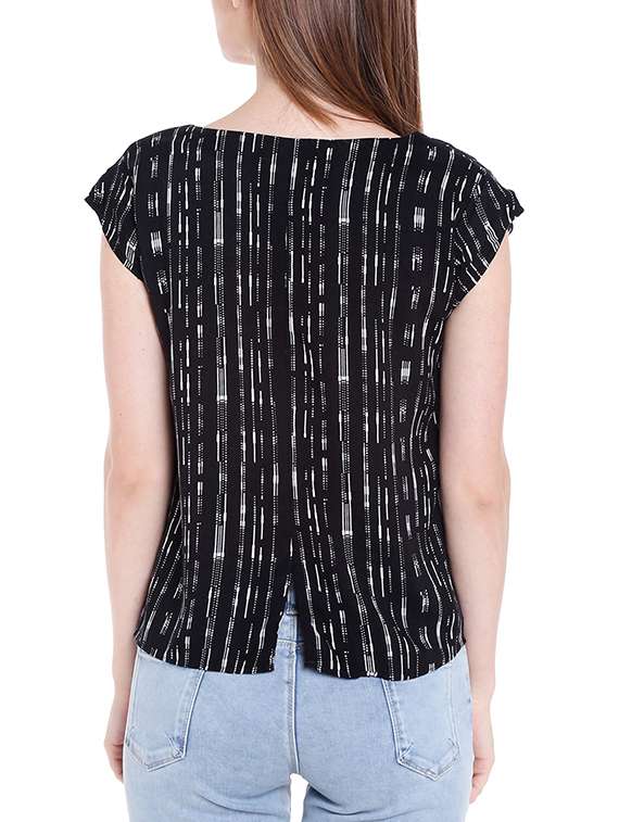 black printed viscose top - 14367866 -  Standard Image - 2