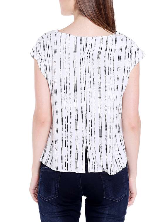 white printed viscose top - 14367867 -  Standard Image - 2