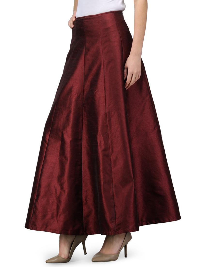 maroon dupion silk aline skirts - 14369587 - Standard Image - 2