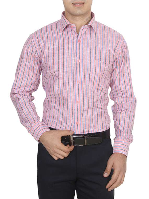 pink polyester blend casual shirt