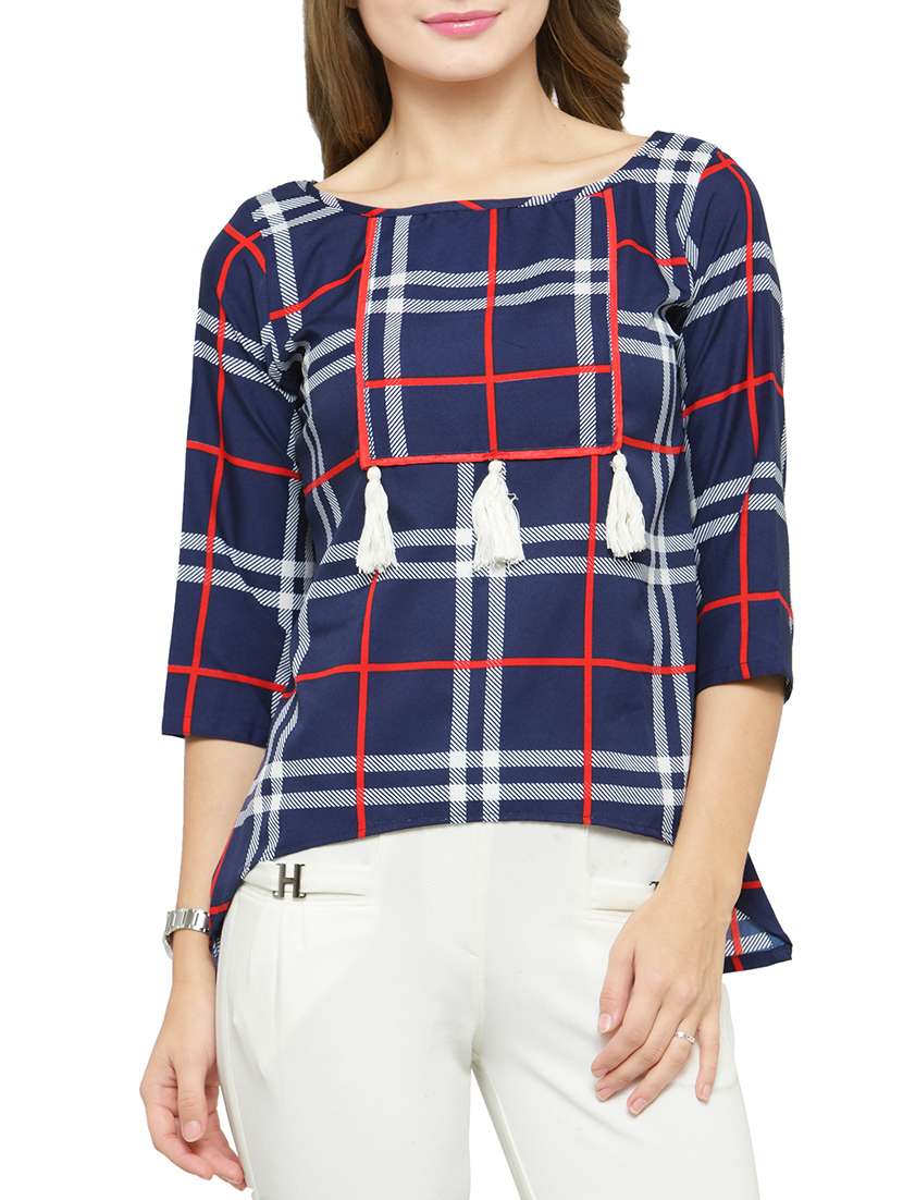 women's high-low boat neck top - 14371131 - Zoom Image - 0