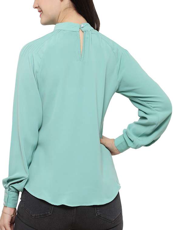 solid blue raglan sleeved top - 14372603 -  Standard Image - 2