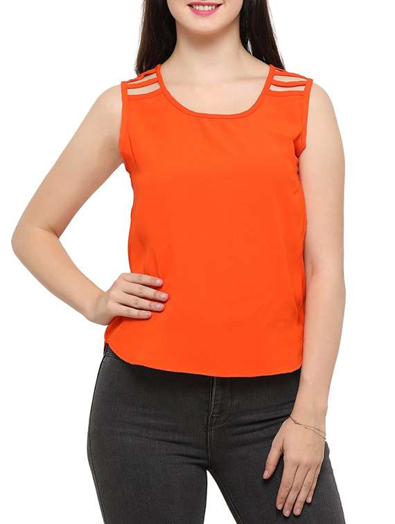 women's straight round neck top