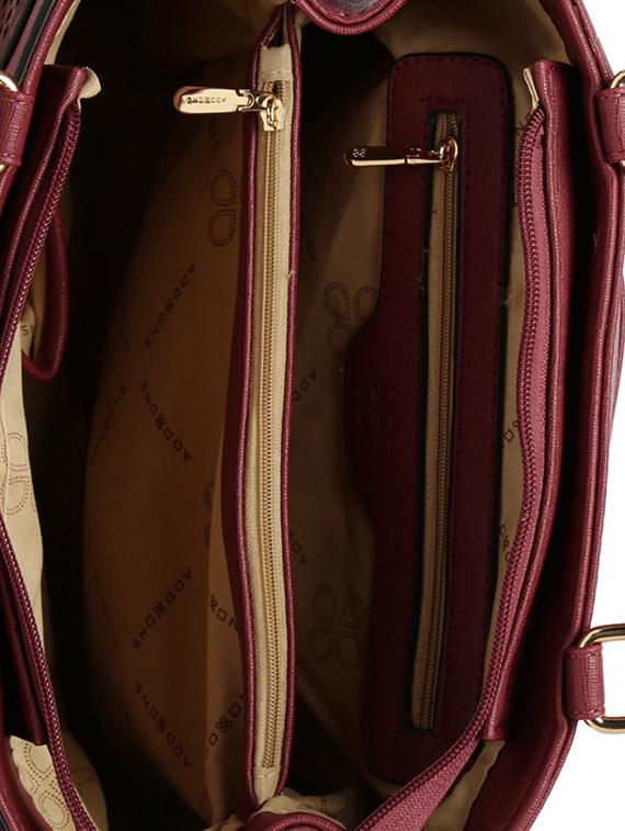 maroon leatherette regular handbag - 14373229 - Standard Image - 2