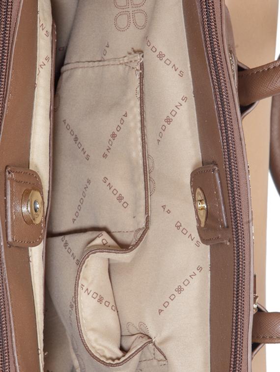 beige leatherette regular handbag - 14373232 - Standard Image - 2