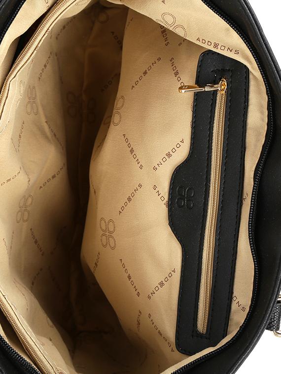 black leatherette regular handbag - 14373242 - Standard Image - 2
