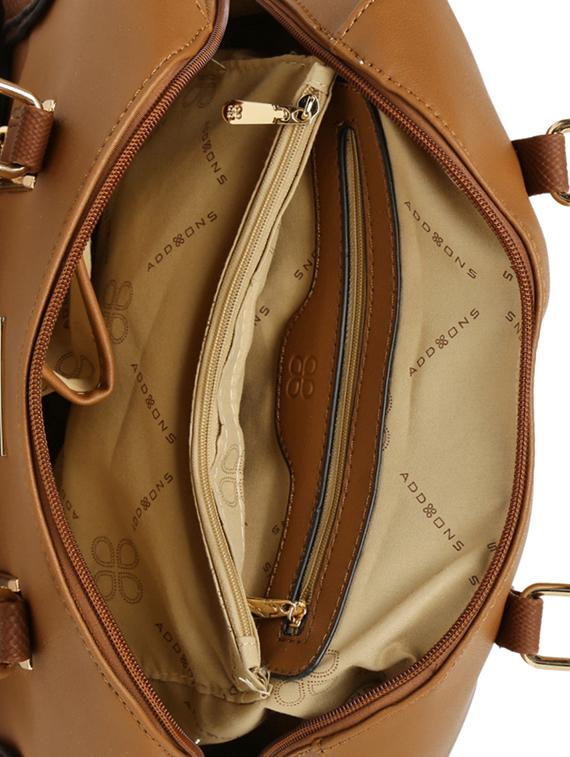 tan leatherette handbag - 14373261 - Standard Image - 2