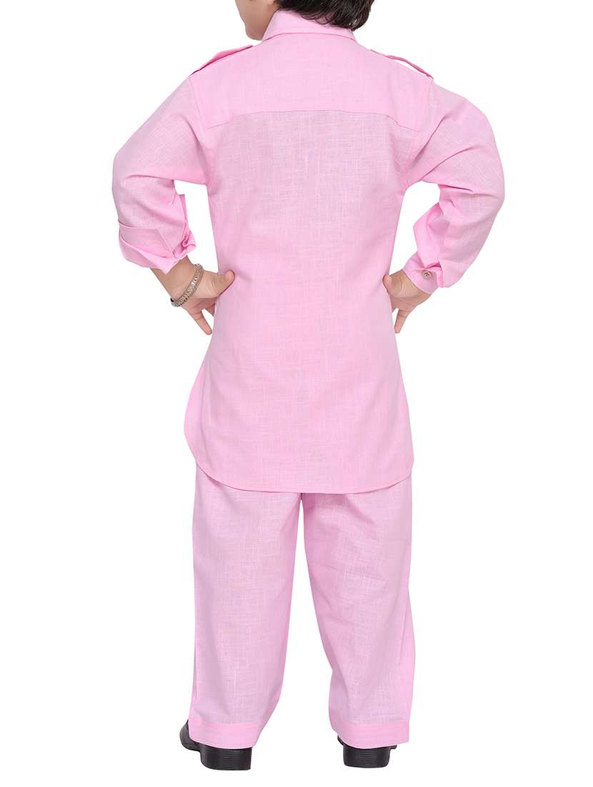 pink cotton pathani suit set - 14375234 - Standard Image - 2