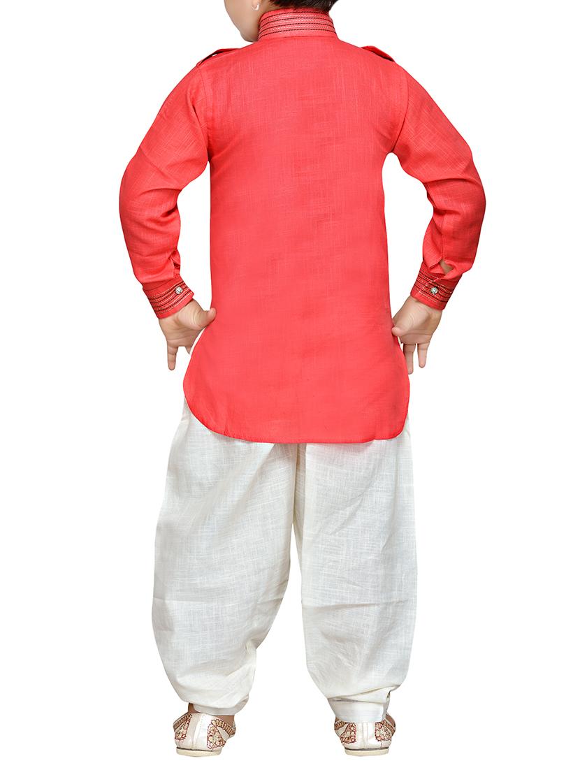 pink cotton kurta pyjama set - 14375290 - Standard Image - 2
