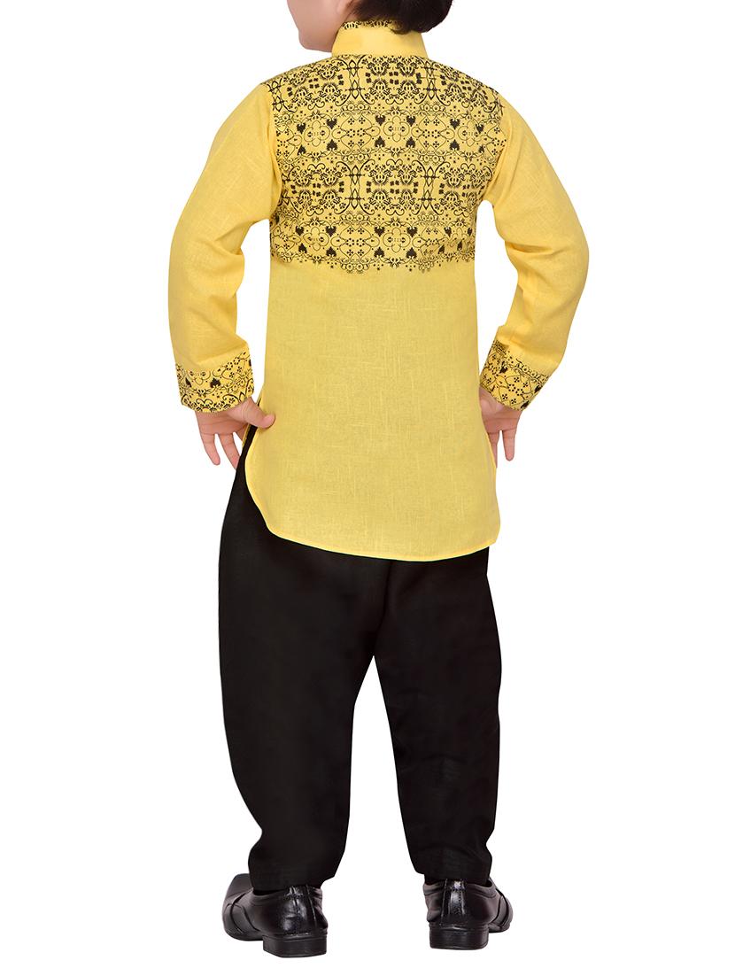 yellow cotton kurta pyjama set - 14375300 - Standard Image - 2