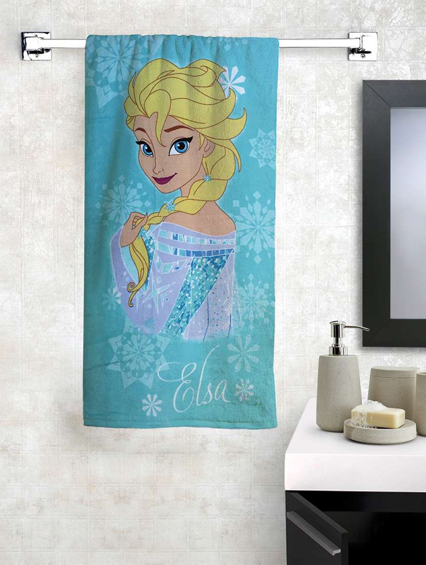blue cotton bath towel
