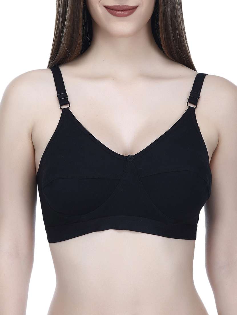 floral patch solid bra 