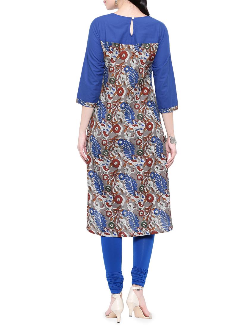 high-low pringted kurta - 14377358 - Standard Image - 2