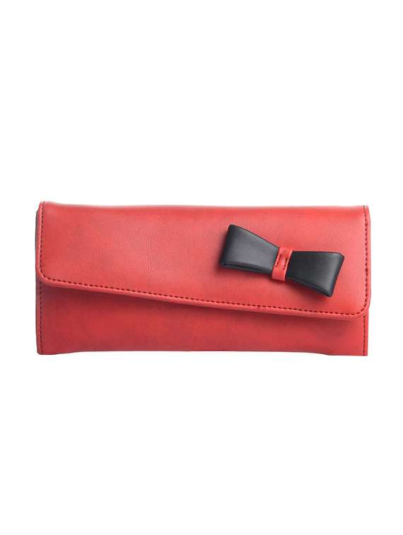 red leatherette  regular clutch
