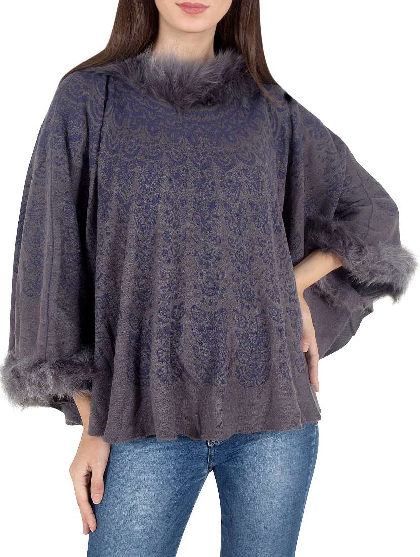 grey woollen poncho