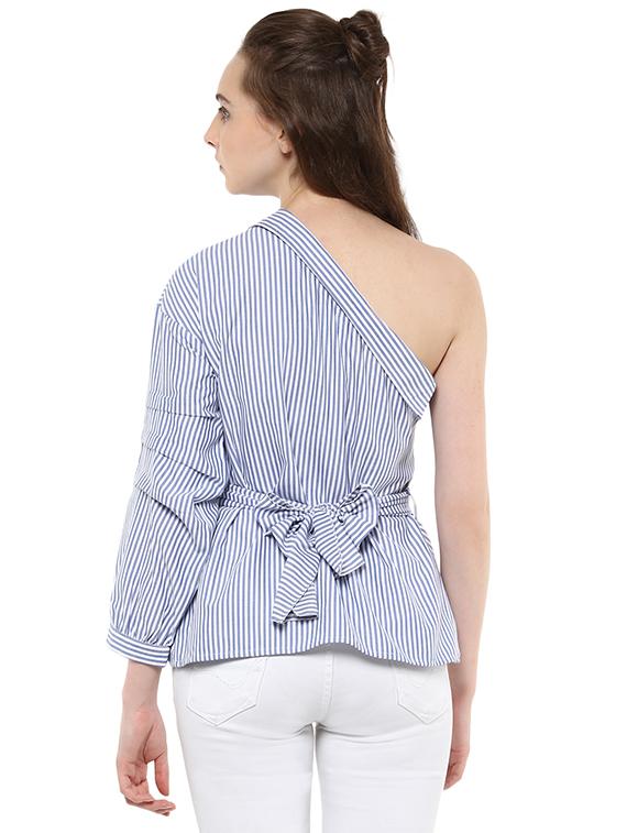 deconstructed striped back bow tie top - 14381055 - Standard Image - 2