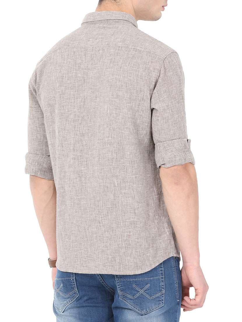 mens self design casual shirt - 14382958 - Standard Image - 2