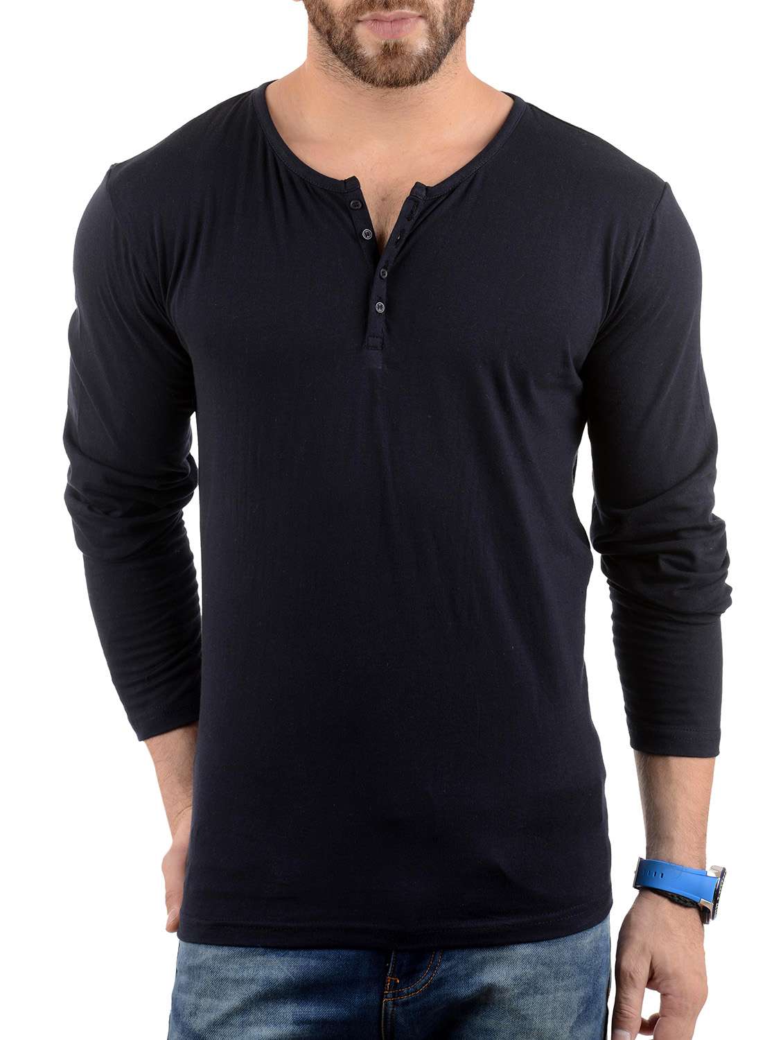 navy blue cotton t-shirt