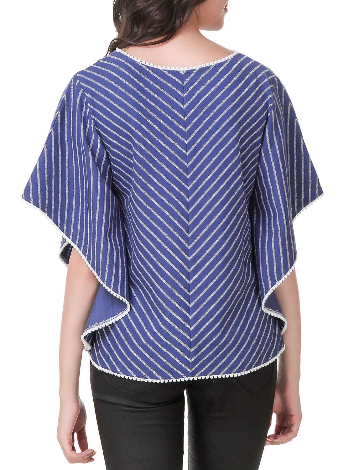 kimono sleeved striped top  - 14389780 -  Standard Image - 2
