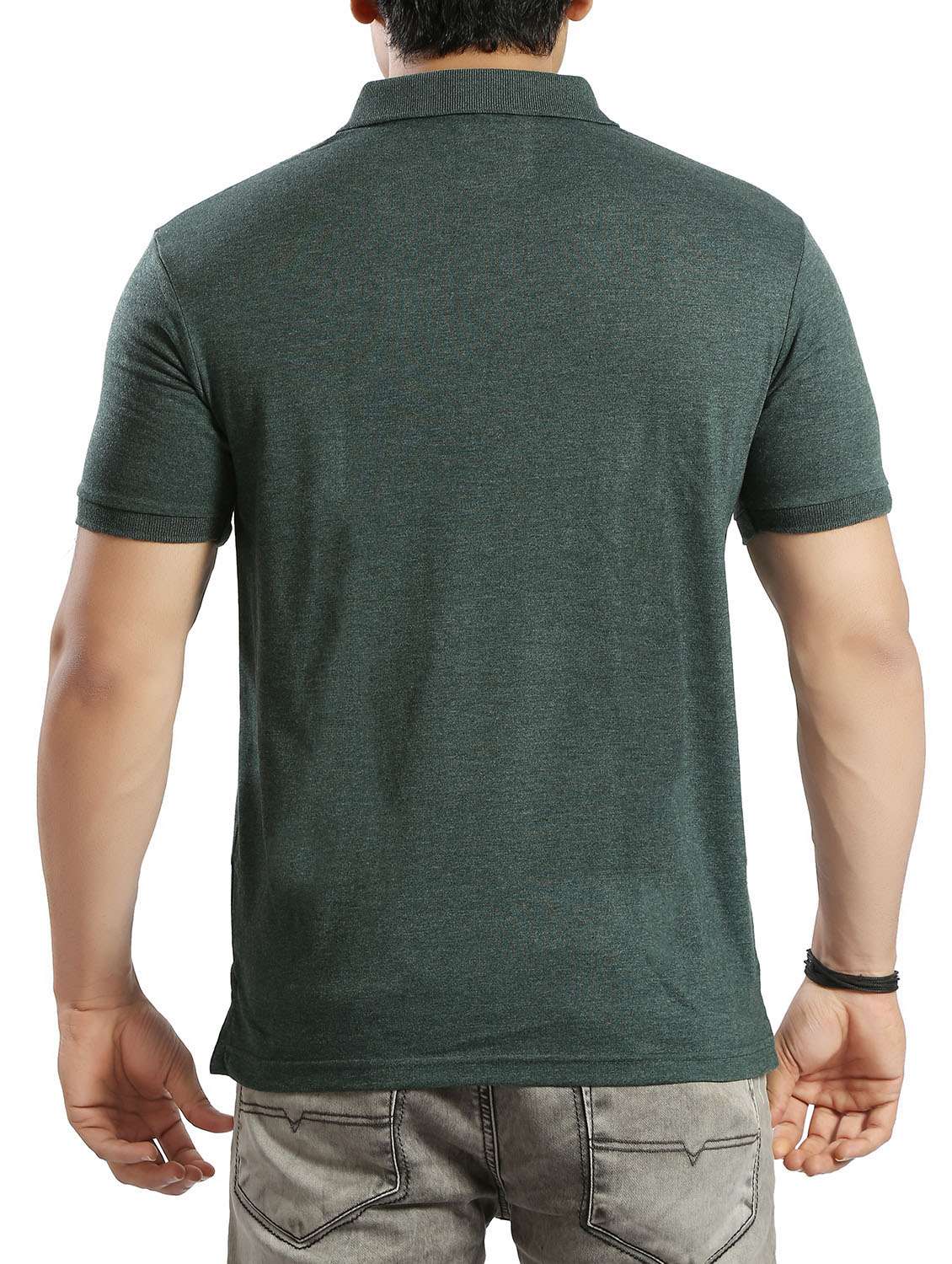 green solid polo t-shirt - 14393882 - Standard Image - 2