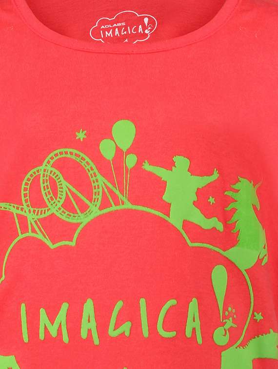 red printed cotton top - 14396866 - Standard Image - 2