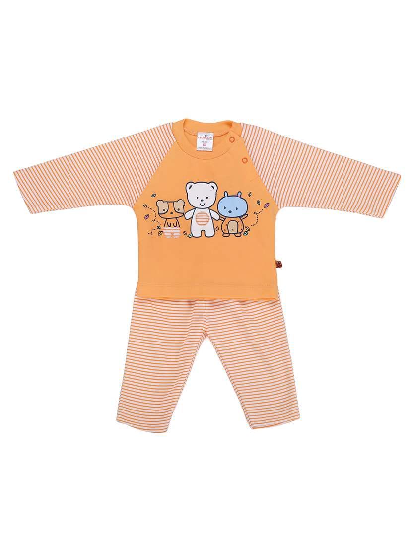 orange cotton pyjama set nightwear