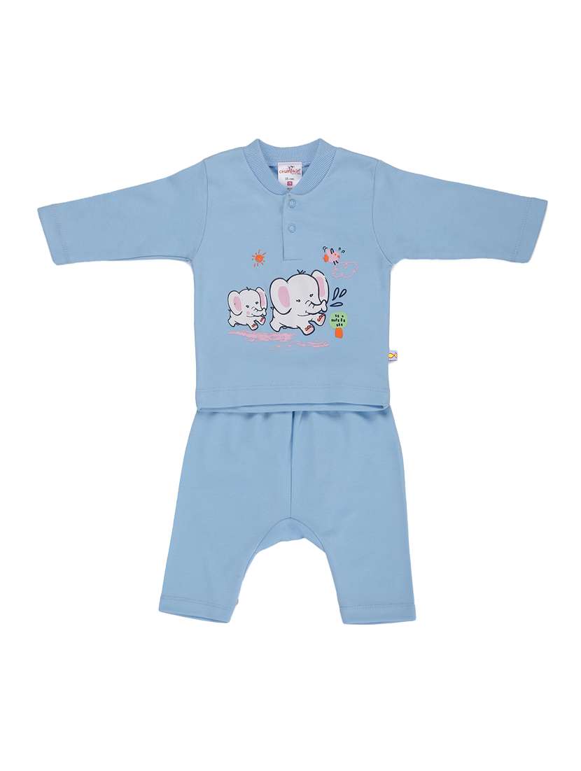 blue cotton pyjama set nightwear
