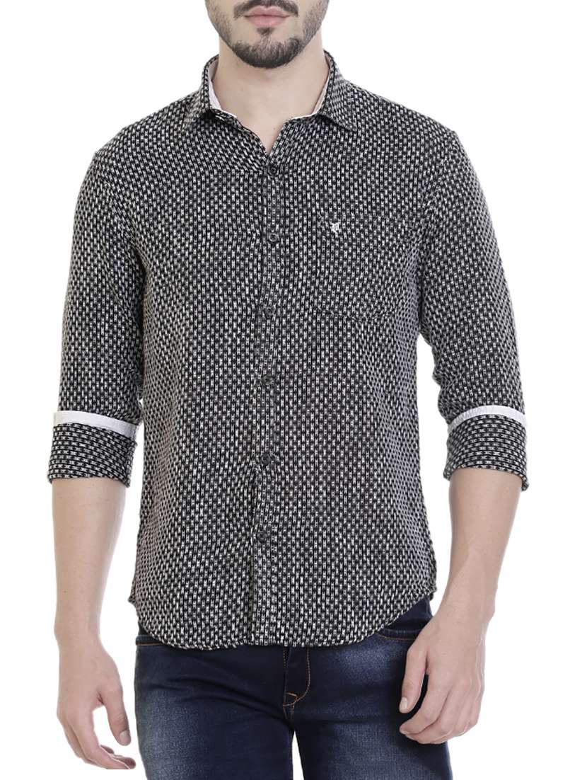 grey cotton casual shirt