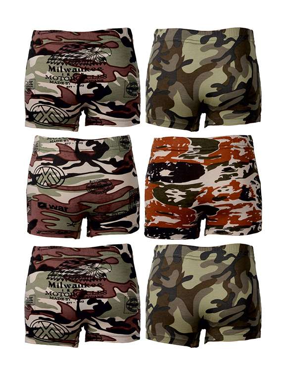 set of 6 multi colored cotton briefs