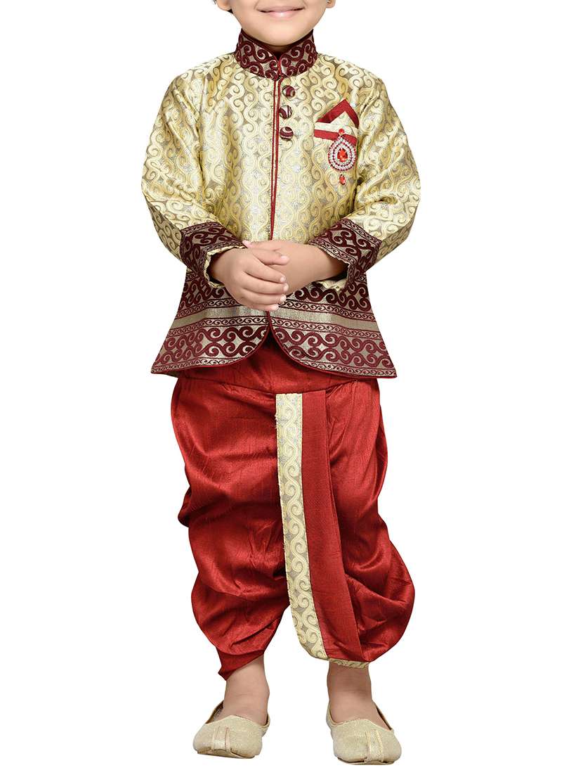 red silk blend dhoti kurta sets