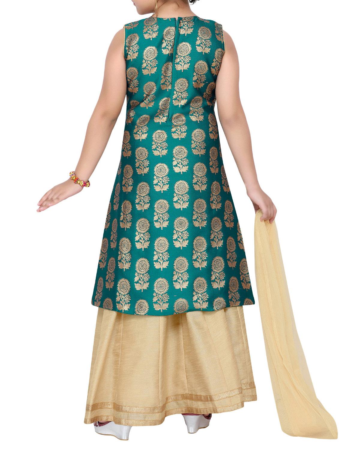 green silk lehenga choli - 14409890 - Standard Image - 2