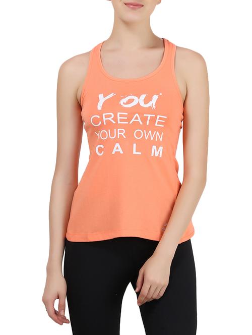 orange cotton blend tank top - 14411075 - Standard Image - 0