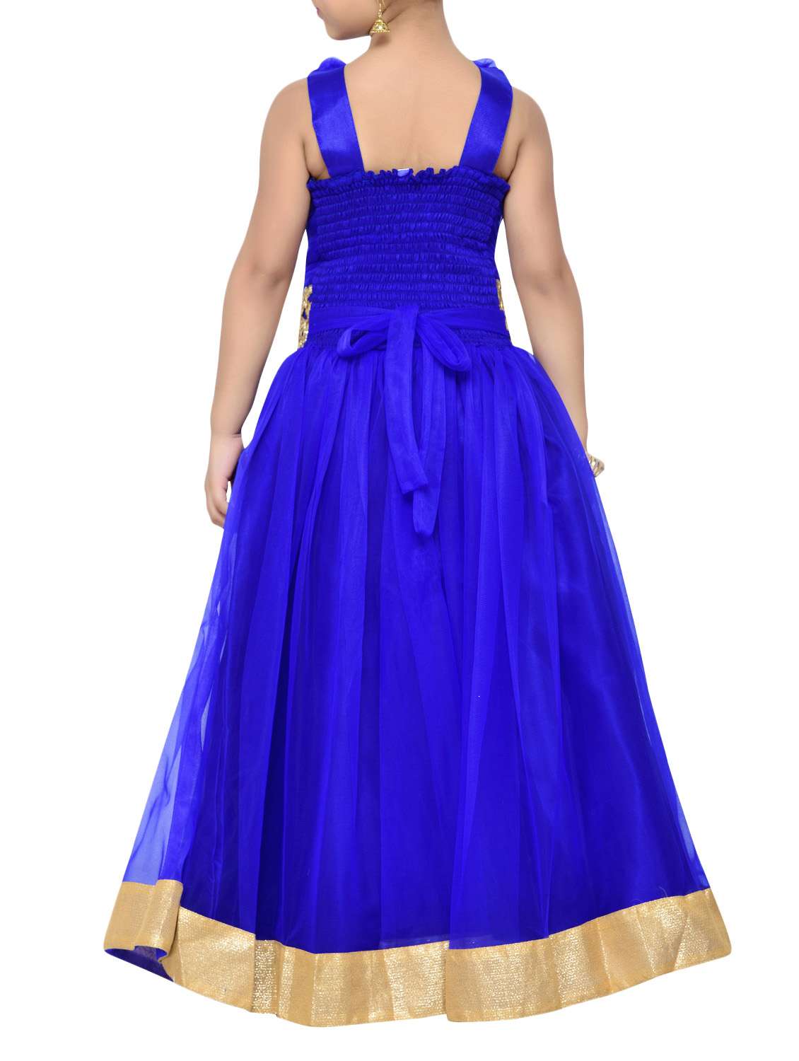 blue satin party gown - 14411115 - Standard Image - 2