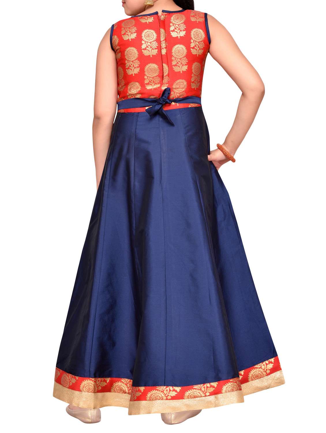 blue silk blend party gown - 14411122 -  Standard Image - 2