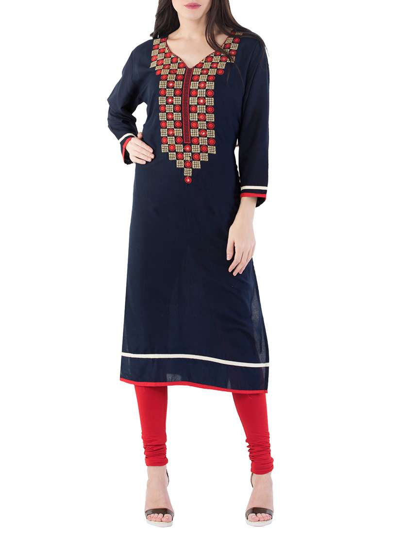 embroidered straight kurta