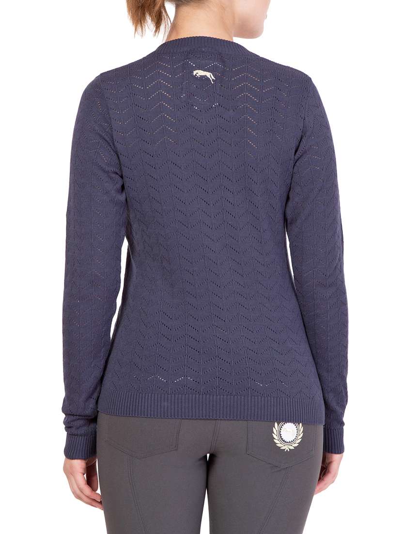 navy blue cotton v neck pullover - 14415730 - Standard Image - 2