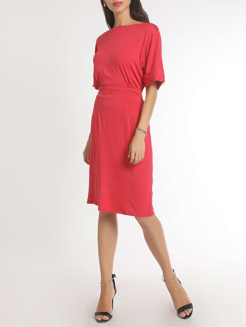 women's shift solid dress