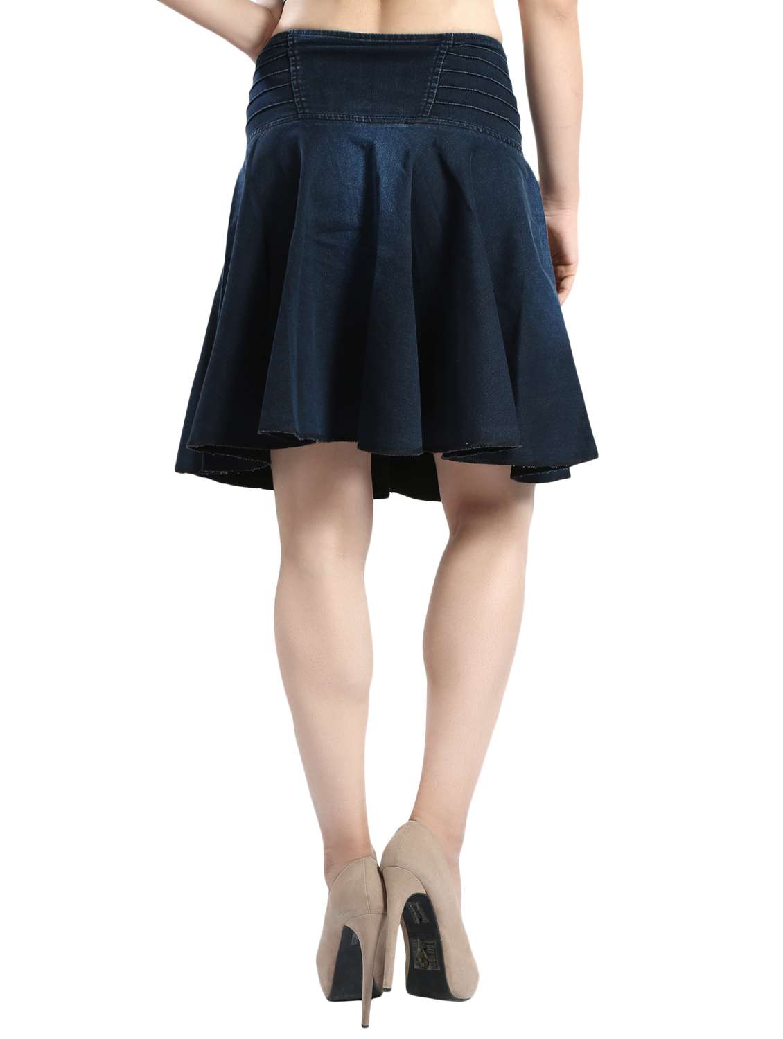 blue denim flared skirts - 14419381 - Standard Image - 2