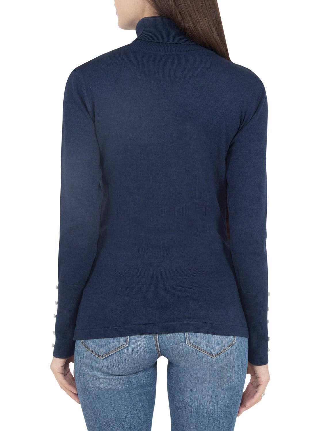 navy blue viscose pullover - 14419585 - Standard Image - 2