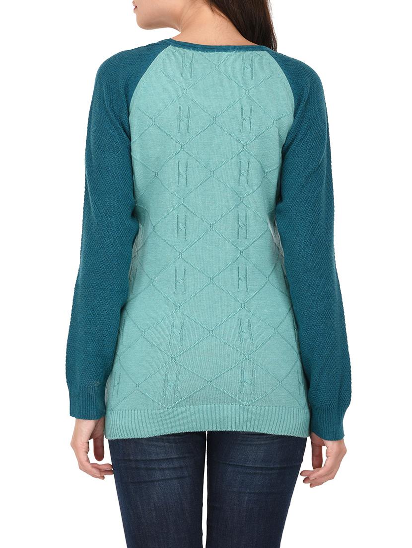 blue woollen pearl embellished pullover - 14422132 - Standard Image - 2