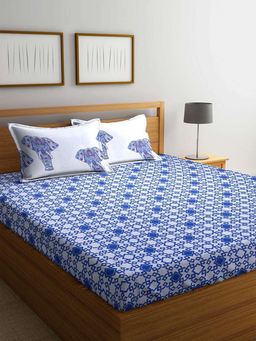 pure cotton queen size double bed sheet  with 2 pillow covers