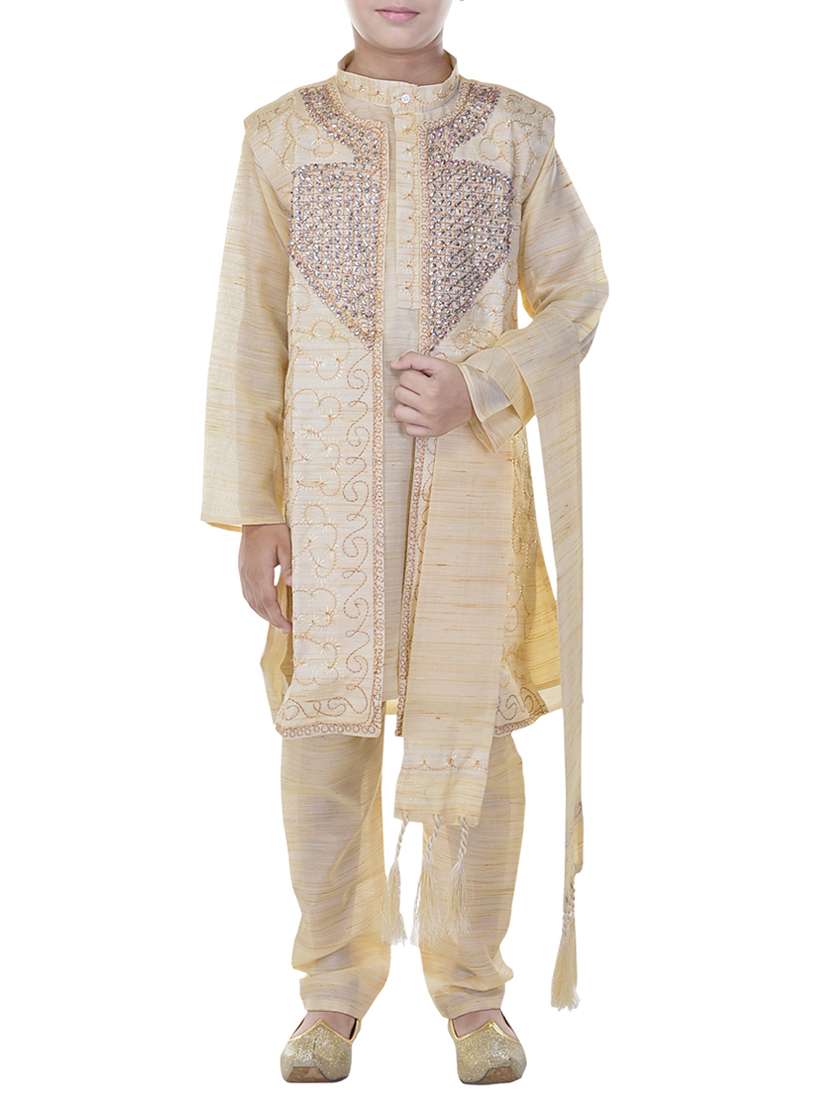 beige cotton kurta set